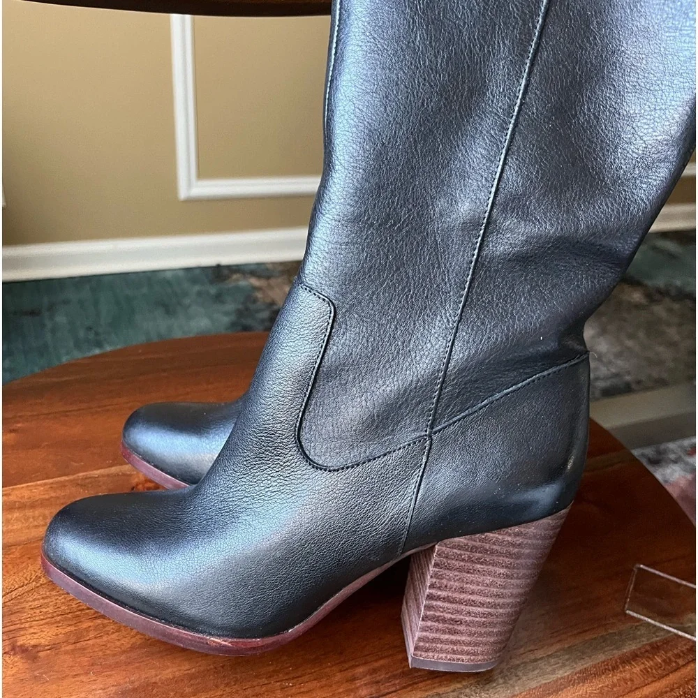 Gianni Bini Black Opulence Knee High Block Heel Boots - Picture 5 of 15